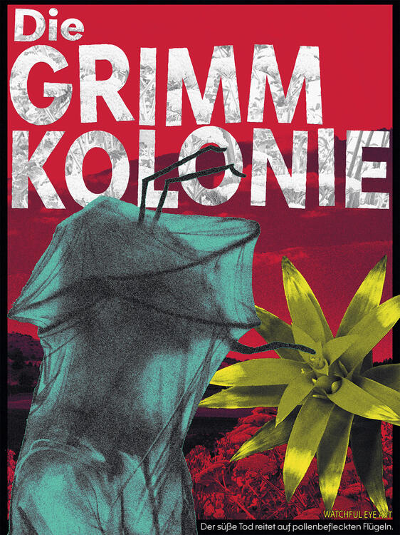 Die Grimmkolonie, 2024 Photoshop collage/illustration, commission work.