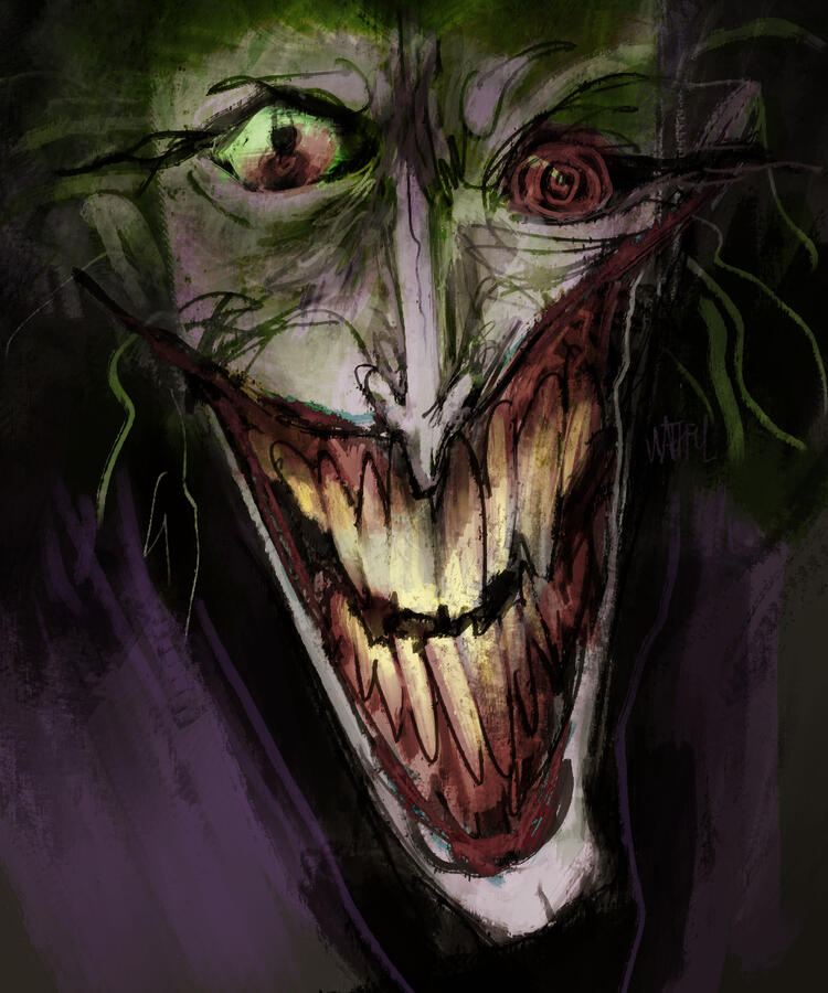 Joker, 2021 Photoshop illustration, tribute piece.