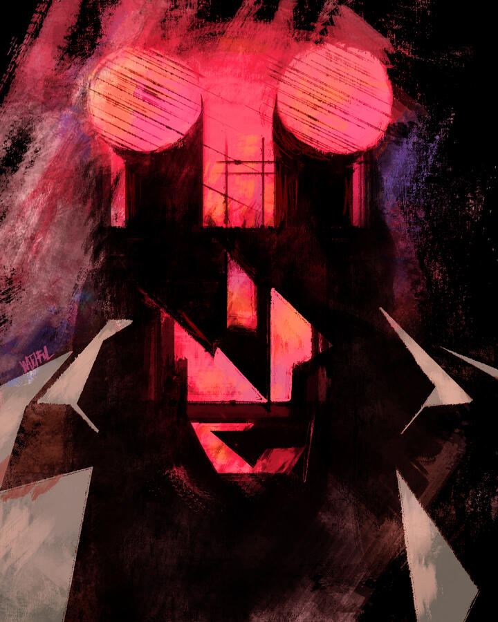 Hellboy, 2022 Photoshop illustration, tribute piece.